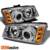 Fit 03-06 Silverado LED Halo Projector Headlights+  Bumper Lights + Fog Lamps