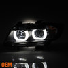 HID Xeon Fit 06-08 BMW E90 3-Series Sedan Black 3D LED Halo Projector Headlights