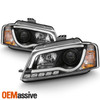 For 2009-2012 Audi A3 Projector Headlights LED Light Tube DRL - Black Housing
