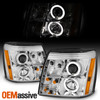 HID Type Fits 03-06 Escalade Halo Projector Chrome DRL Daylight LED Headlights
