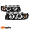 Fits 95-98 E38 7-Series Black Halo Projector Headlights W/Built In Corner Lights