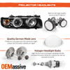 Fits 95-98 E38 7-Series Black Halo Projector Headlights W/Built In Corner Lights