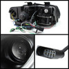 Fits 02-05 A4 S4 LED Tube Projector Black Headlights W/Build-In DRL Running Lamp