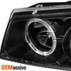 Fits 2003-2006 Chevy Silverado Black LED Halo Head Lights + DRL Signal Lights