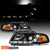 Fits 1996-1999 Audi A4 DRL LED Strip Projector Headlights (R8 Style) Black