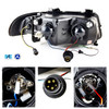 Fits 1996-1999 Audi A4 DRL LED Strip Projector Headlights (R8 Style) Black