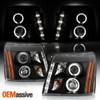 Fits 2002-06 Escalade HID Model Halo Projector Black DRL Daylight LED Headlights