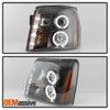 Fits 2002-06 Escalade HID Model Halo Projector Black DRL Daylight LED Headlights