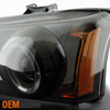 Fits 2003-06 Chevy Silverado Black Smoked LED Halo Headlights + Black DRL Signal