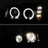 Fits 03-06 Silverado Black-Smoked Halo LED Projector Headlights+Smoked Bumper