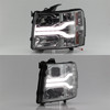 Fits 2007-2013 Chevy Silverado Dual DRL LED Tube Smoked Projector Headlights