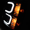 [Brightest "Dual DRL Tube"] Fits 2014-2015 Silverado Black Projector Headlights