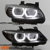 HID/Xenon For 07-10 BMW 328i 335i 3-Series Coupe LED Projector Black Headlights