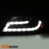 Fit 2009-2012 Audi A4 B8 A4-Quattro Sedan Black LED DRL Tube Projector Headlight