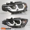 Fits [F32 DRL] 2012-15 BMW F30 3-Series Sedan Black LED DRL Projector Headlights
