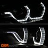 Fits 2012-2015 BMW F30 3-Series Sedan Black Smoked LED DRL Projector Headlights