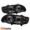 Fits Smoked 01-03 BMW X5 E53 Dual Halo Projector Headlights Lamps Left+Right