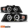 Fits 2002-05 A4 S4 2In1 JDM Black Dual Halo Projector Headlights W/Corner Signal