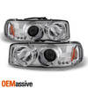 Fit 2001-2006 Yukon Denali Sierra Halo Projector LED Headlights + Fog Lights