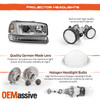 For 99-06 GMC Yukon Sierra Chrome LED DRL Projector Headlight + LED Bumper Light