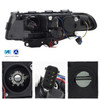 Fits 98-01 BMW E38 7-Series Black Dual Halo Projector Headlights *Fits HID-D2S*