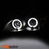 For 02-05 BMW E46 3-Series 4Dr Black Halo LED Projector Headlights +Build/Corner