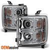 Fits 2015-2019 Chevy Silverado 2500 HD/3500HD LED Tube Clear Projector Headlight