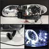 Fits 98-02 Chevy Camaro Chrome Clear Dual Halo Projector LED Headlights Lamps