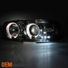 For 99-06 GMC Sierra Yukon Smoked Halo Projector Head Lights + LED Bumper Lights