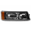 Fits 03-06 Silverado Black Halo Projector LED Headlights+Bumper Signal Lamps