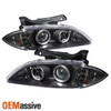 Fits 95-99 Chevy Cavalier Black Dual Halo Projector LED Headlights Left+Right