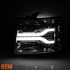 Fits 2007-2013 Chevy Silverado Dual DRL LED Tube Chrome Projector Headlights