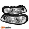 Fits 97-03 Chevy Malibu Chrome Clear Dual Halo Projector LED Headlights Lamp Set