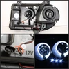 Fits 05-10 Chrysler 300C JDM Black Dual Halo Projector LED Headlights Lamps Pair