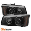 Fits 2003-2006 Silverado Avalanche Black Smoked Halo Projector LED Headlights