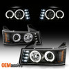 Fits 04-12 Colorado Canyon Pickup Truck Black Dual Halo Projector LED Headlights