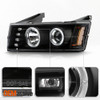 Fits 04-12 Colorado Canyon Pickup Truck Black Dual Halo Projector LED Headlights