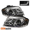 Fits 06-08 A3 Euro Chrome R8 Style DRL Daylight LED Strip Projector Headlights