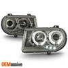 Fits Smoked 05-10 Chrysler 300C Halo Projector LED Headlights Lights Left+Right