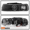 For 99-02 Silverado 00-06 Suburban Tahoe LED Halo Headlights & Bumper Lamp Combo
