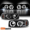 Fits 99-06 GMC Sierra Yukon Denali Halo Projector LED Headlights + Signal Lights