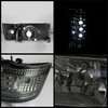 Fits 92-96 F150 F250 Bronco Pickup Smoked 2In1 LED Headlights W/Corner Signal