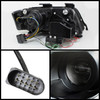 Fits 98-01 Audi A6 LED Projector Black Headlights W/Build-In DRL LED Tube Lights
