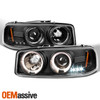 Fits 01-06 Yukon Denali Sierra Projector LED Headlights Housing + LED Fog Lights