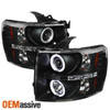 Fits Black 07-13 Silverado Truck Dual CCFL Halo Projector LED Headlights Lamps