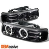 Fits 99-02 Silverado 00-06 Suburban Tahoe Smoke Halo LED Projector Headlights
