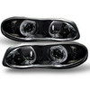 Fits 98-02 Chevy Camaro Black Bezel Dual Halo Projector Headlights Front Lamps