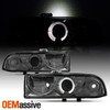 Fits 98-04 Chevy S10 Blazer Smoke Halo Projector Headlights Left/Right