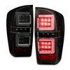 For 2016-2022 Toyota Tacoma C Tube LED Black Smoked Tail Lights Brake Lamp LH+RH