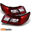 Fits 07-09 Camry Base Ce Le Se Xle Red Clear 4Pcs LED Tail Lights W/Trunk Piece